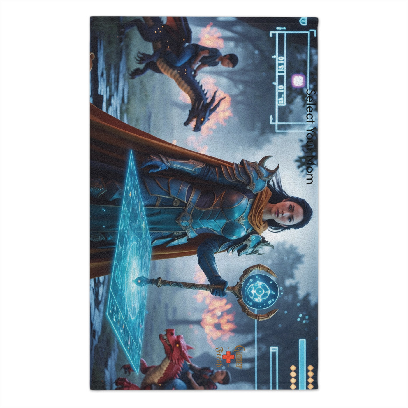 Mom The Ultimate Gamer Queen Fantasy RPG Gaming | Select Your Mom Asian Queen Version | Rally Towel | 11x18 Heroic Design for Gamers | By Gamer Fresh