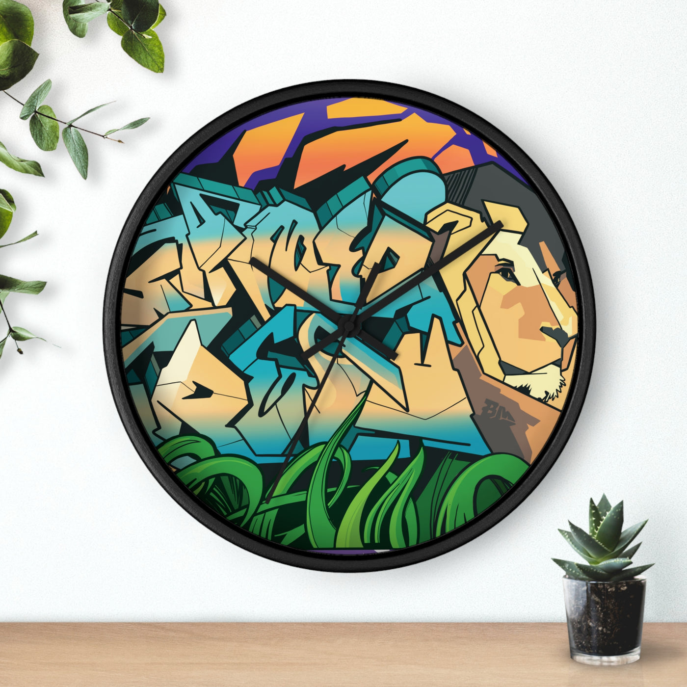 The Gamer Fresh Limited Edition | Graffiti Streamer | All Art Lion NYC Mural | Wooden Wall Clock