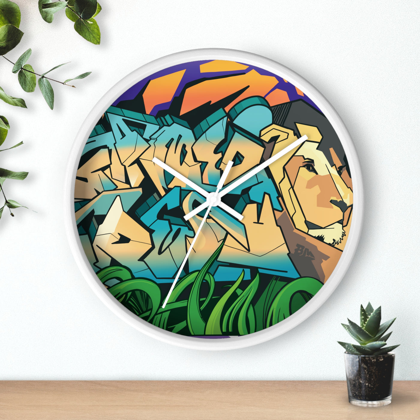 The Gamer Fresh Limited Edition | Graffiti Streamer | All Art Lion NYC Mural | Wooden Wall Clock