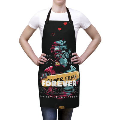 Gamer Fresh Exclusive Limited Edition | Forever Fresh | Gamer Loves Grub Cooking Apron | All Heart Black