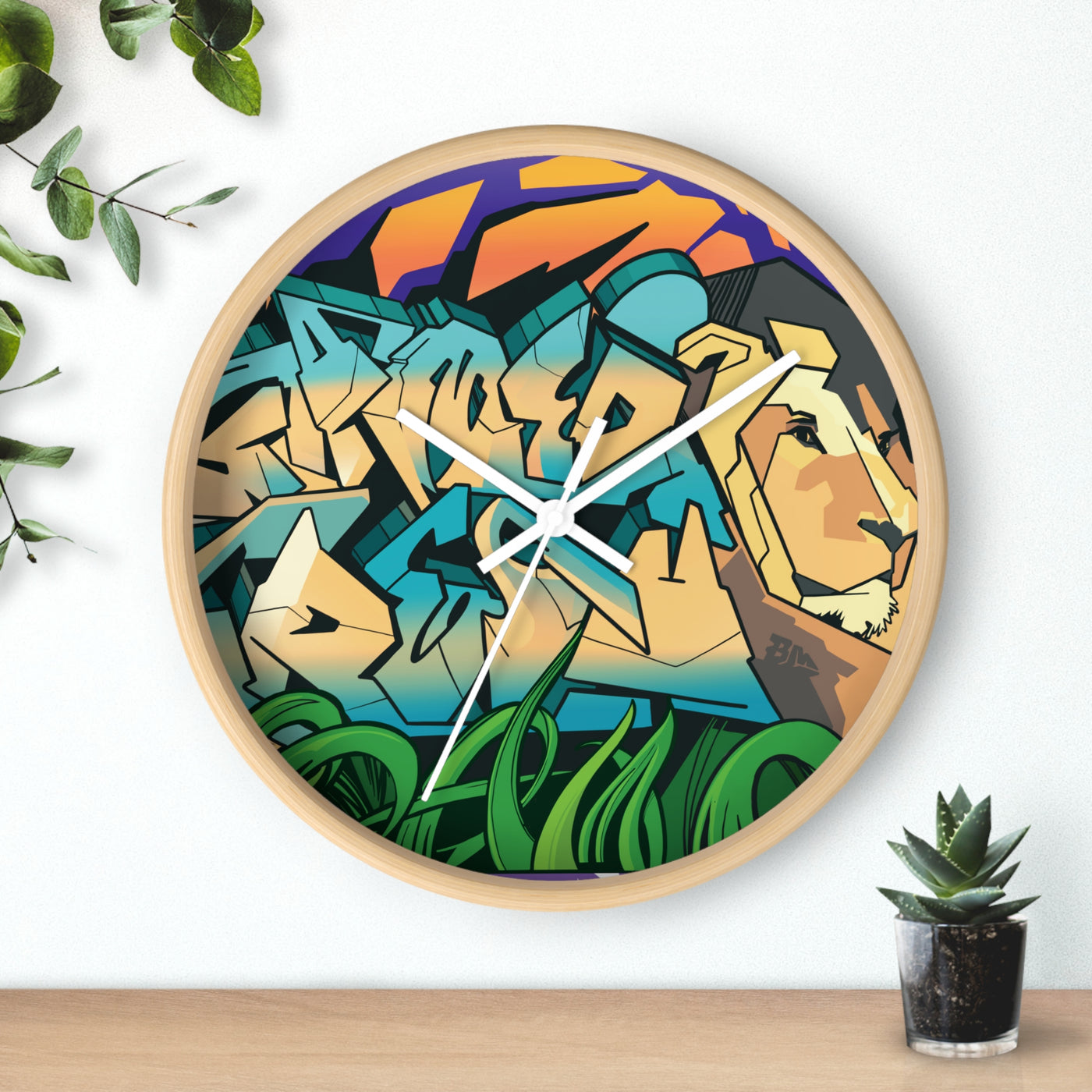 The Gamer Fresh Limited Edition | Graffiti Streamer | All Art Lion NYC Mural | Wooden Wall Clock
