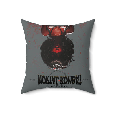 Gamer Fresh Imagine If Collection | Split | Mortal Kombat 30-Year Anniversary Tribute | Dark Grey Square Pillow