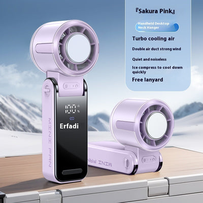 Foldable Cooling Ice Compress High-speed Handheld Fan