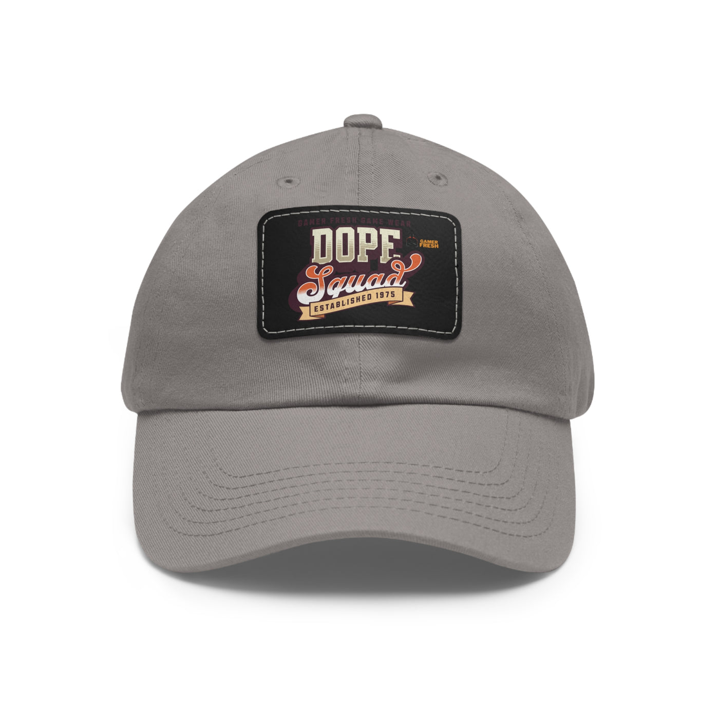 Gamer Fresh | Dope Squad | Leather Patch Dad Hat | White