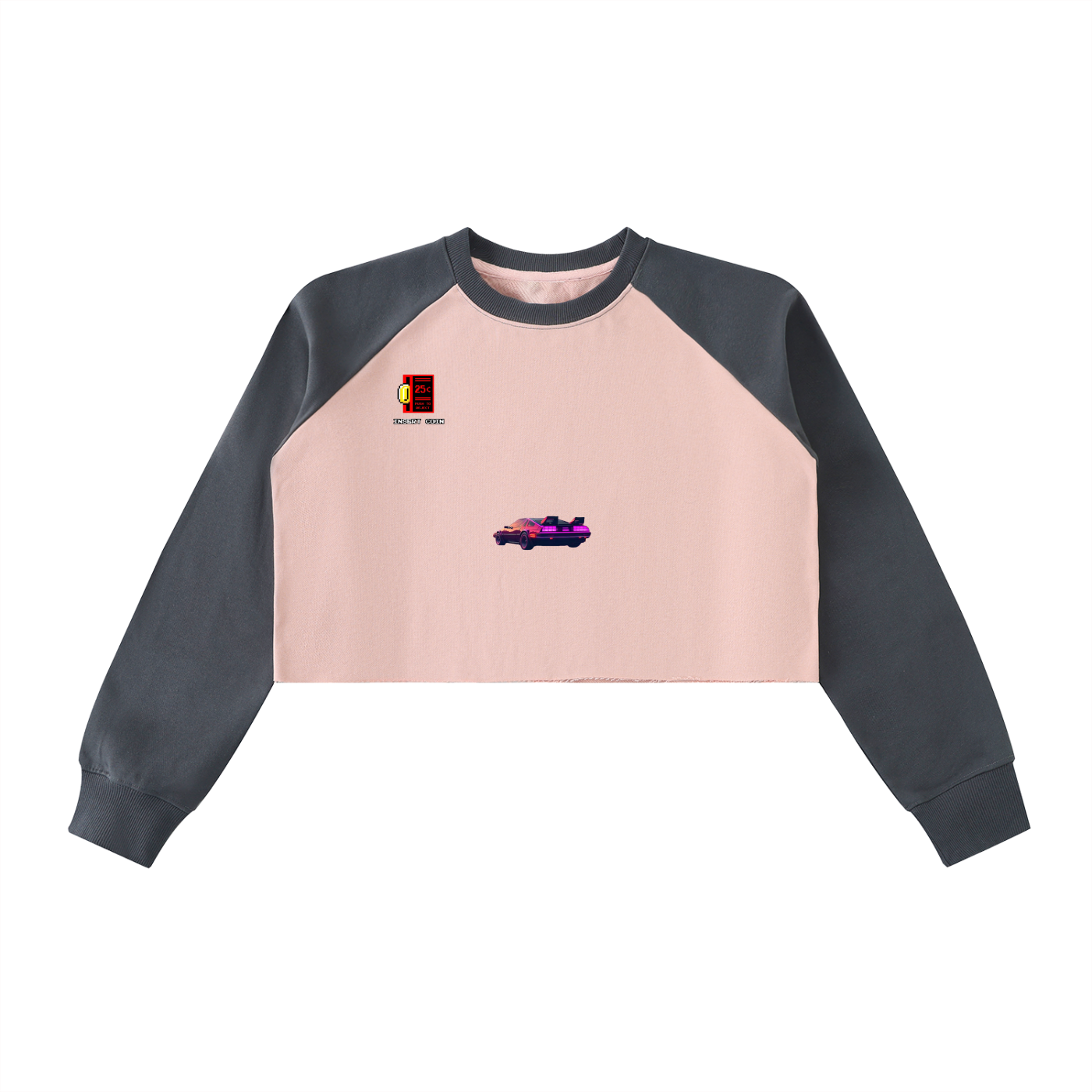 Gamer Fresh | RAW-HEM COLOR-BLOCK RAGLAN CROP SWEATSHIRT | LIMITED EDITION