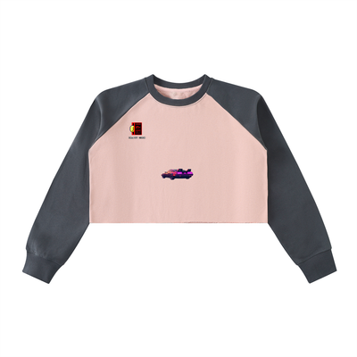 Gamer Fresh | RAW-HEM COLOR-BLOCK RAGLAN CROP SWEATSHIRT | LIMITED EDITION