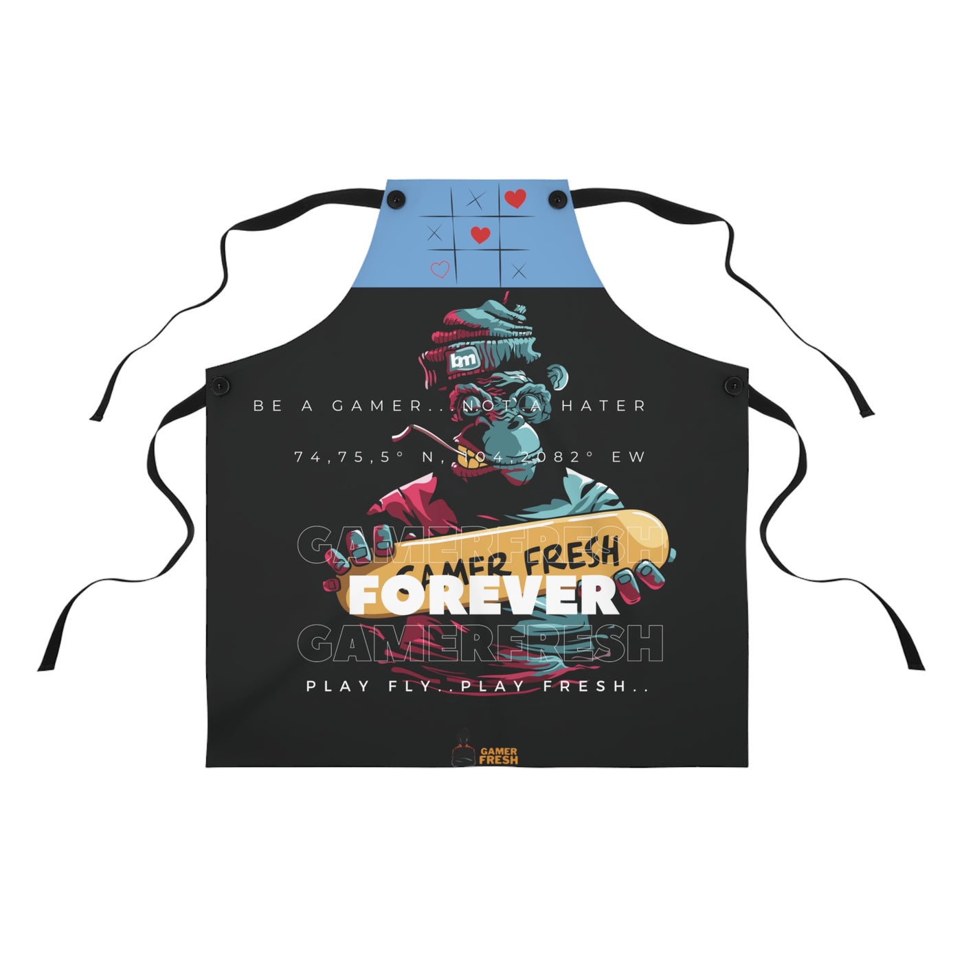 Gamer Fresh Exclusive Limited Edition | Forever Fresh | Gamer Loves Grub Cooking Apron | Blue Berry Blue