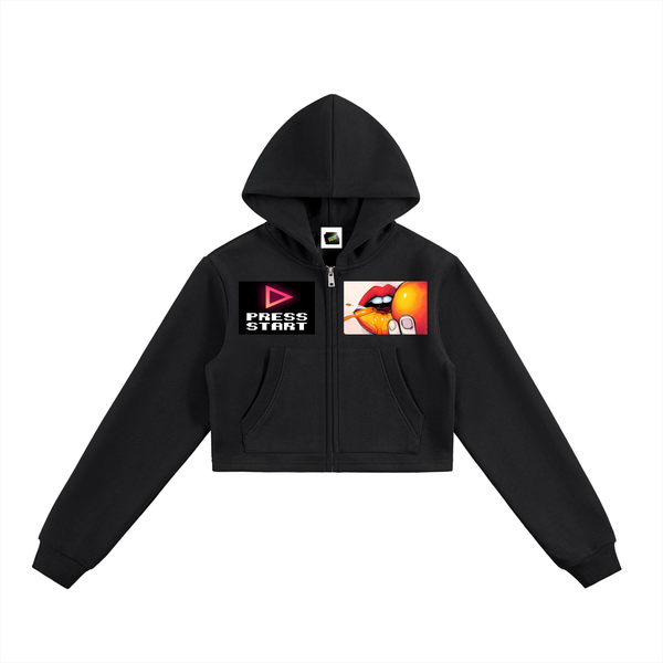 Gamer Fresh | Core Mode | Essential Cropped Zip-Up Hoodie | Various Colors