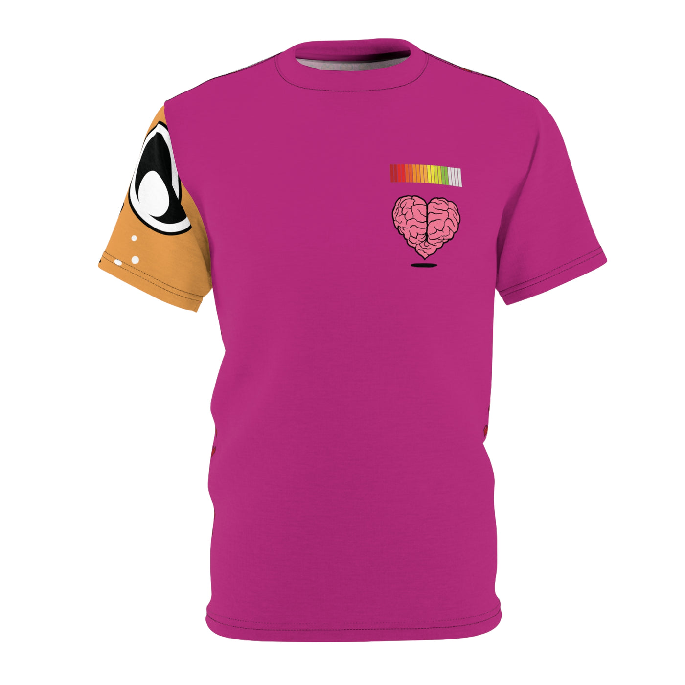 Gamer Fresh | The All Magenta Premium Heart | Gamer Life Energy Bar | Unisex Cut & Sew T -Shirt
