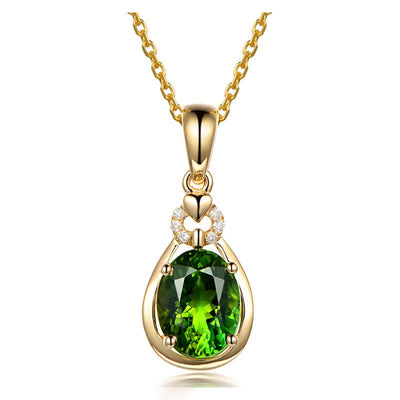 Temperament Emerald Tourmaline Pendant For Women
