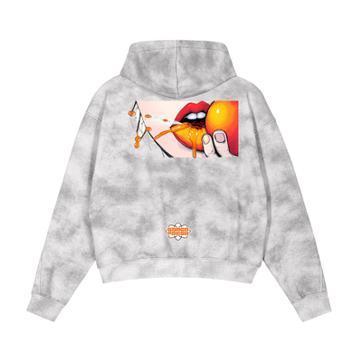 Dirty Washed Zip-Up Fleece Hoodie