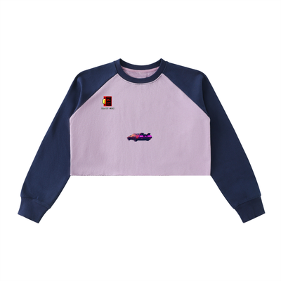 Gamer Fresh | RAW-HEM COLOR-BLOCK RAGLAN CROP SWEATSHIRT | LIMITED EDITION