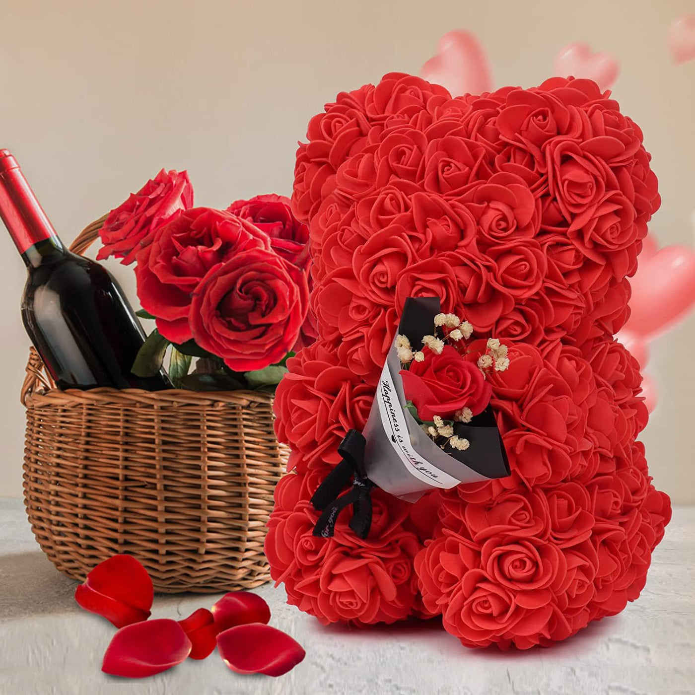 Valentine's Day Preserved Roses & Hearts Big Love Bear Collection
