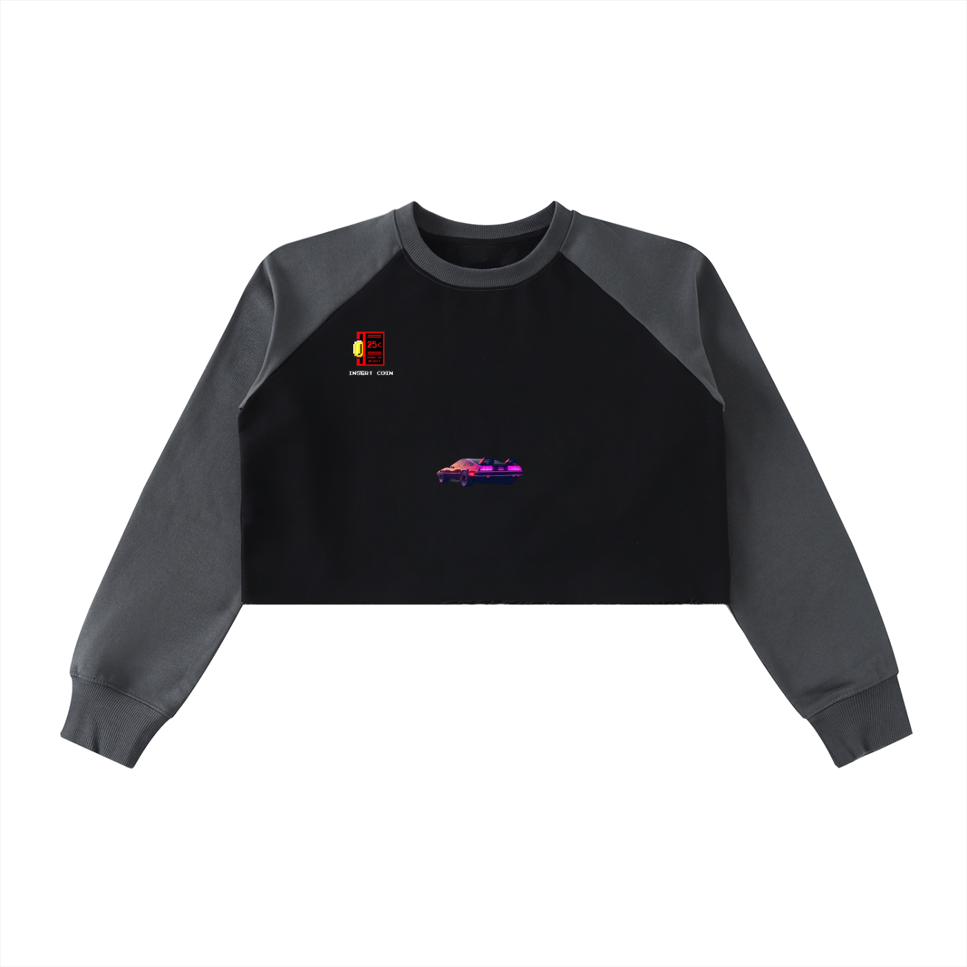 Gamer Fresh | RAW-HEM COLOR-BLOCK RAGLAN CROP SWEATSHIRT | LIMITED EDITION