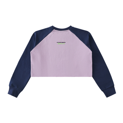 Gamer Fresh | RAW-HEM COLOR-BLOCK RAGLAN CROP SWEATSHIRT | LIMITED EDITION