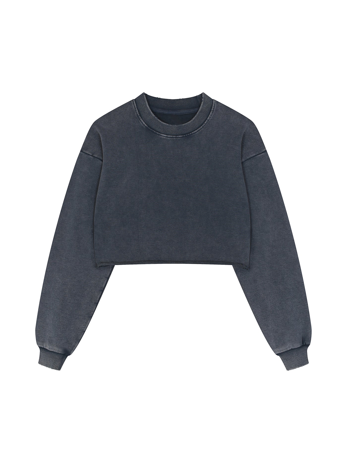 Gamer Fresh | Phantom Pixels: Byte Static | Snow Washed Raw Edge Cropped Sweatshirt | Limited Edition