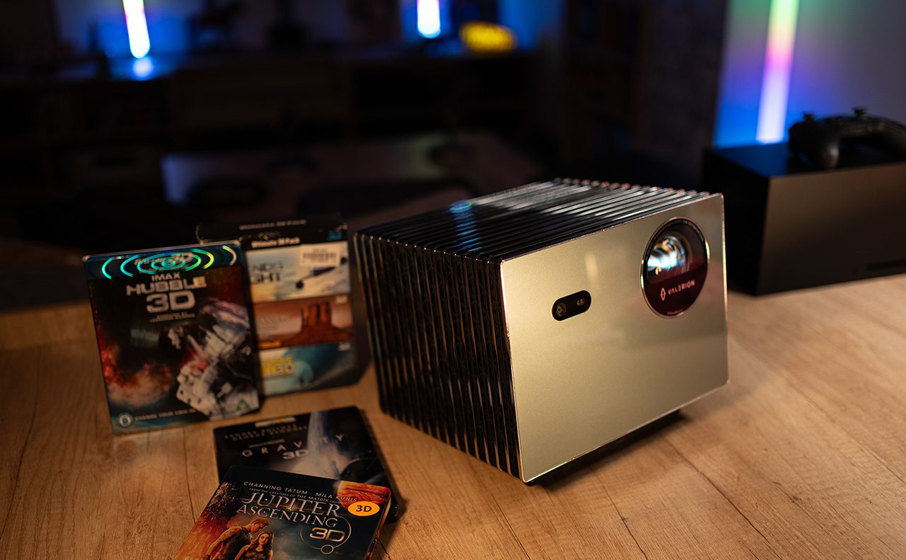 Valerion Vision Master Projector Pro 2 Game Streamer Bundle (Screen, 3D Glasses, Tri-Pod, + /subscriptions)  Stand)