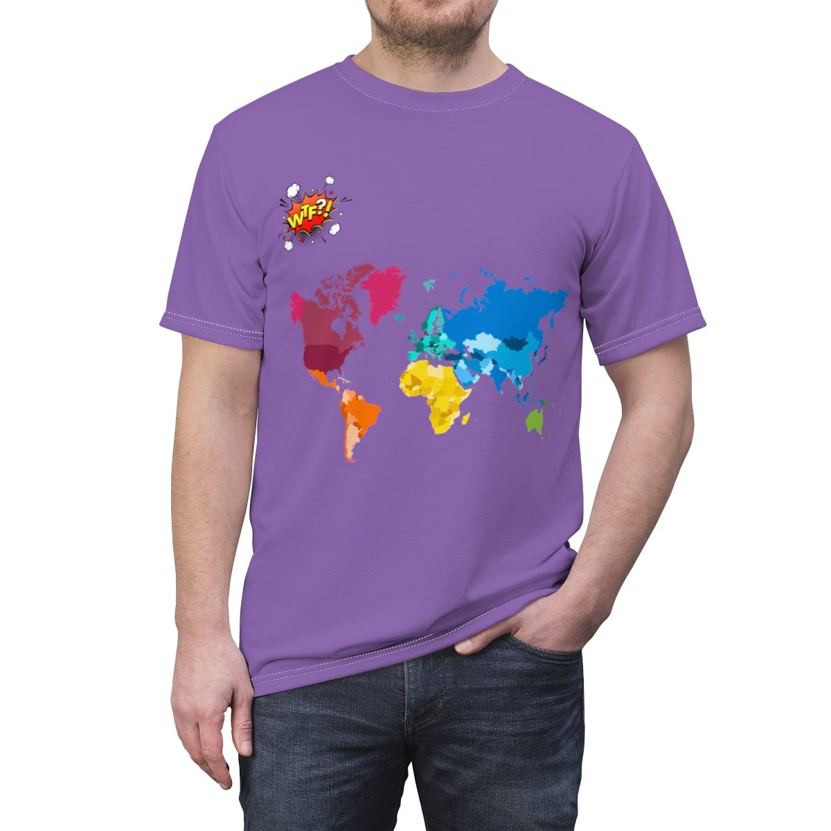 The All Premium Violet WTF! World Unisex Cut & Sew T-Shirt