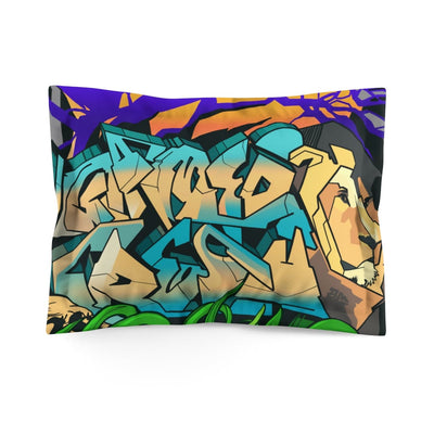Gamer Fresh Graffiti NYC Lion Mural | Microfiber Grey Pillow Sham