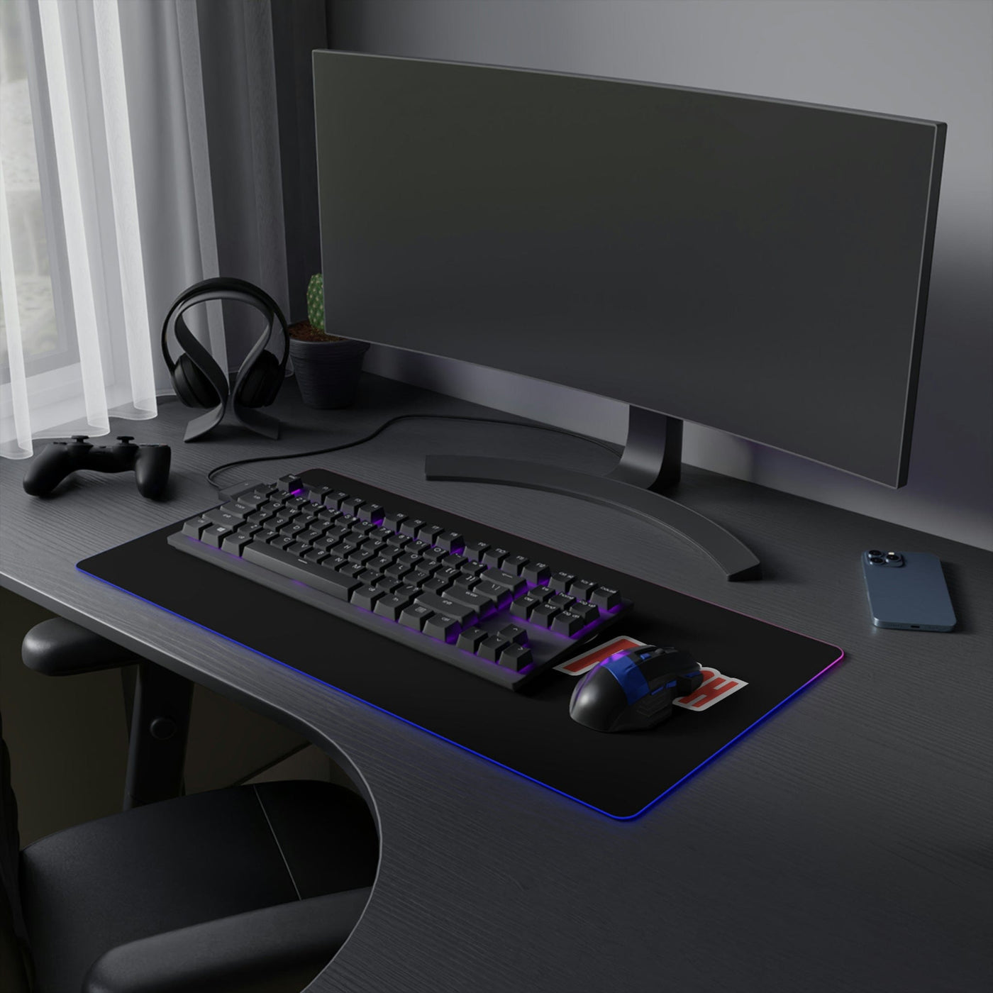 The Gamer Fresh | LED Gaming Computer Desk Mat | Black
