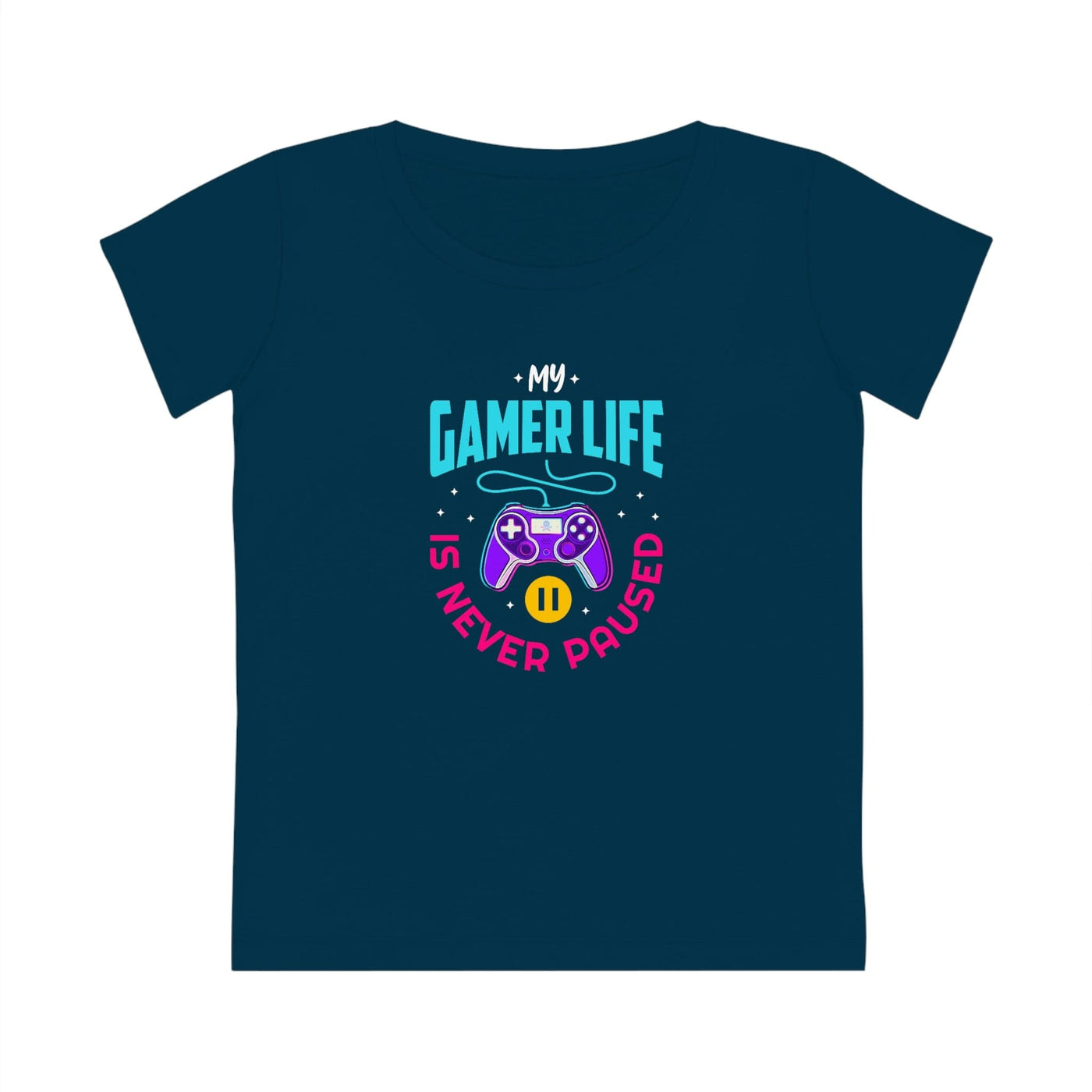 My Gamer Life Is Never Paused Women's French Navy Blue T-shirt