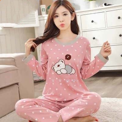 Ladies Teddy Berry Bear Long Sleeve Pajama Winter Set