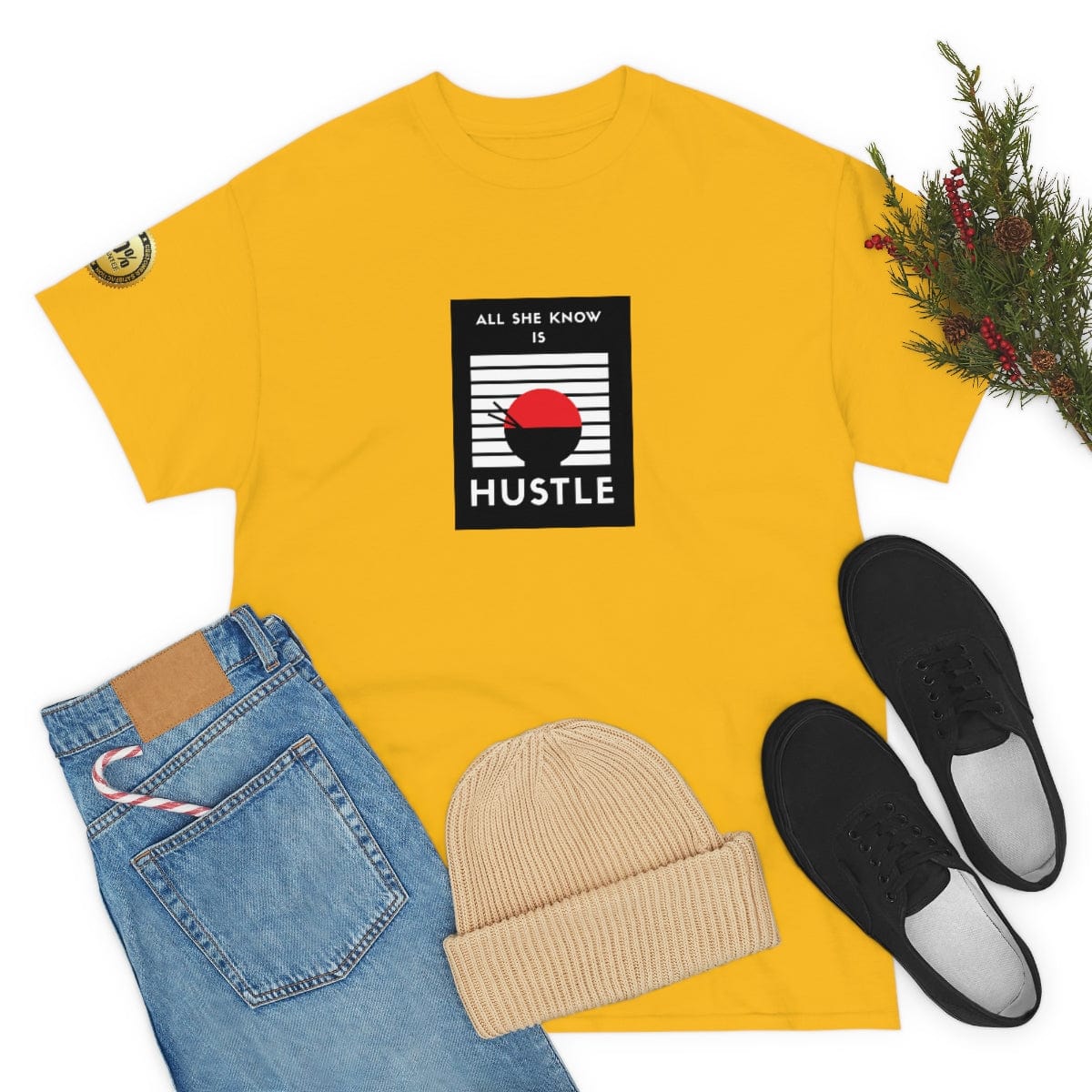 Gamer Fresh | All She Know Is Hustle | Womens Guarantee | Heavy Premium T-shirt