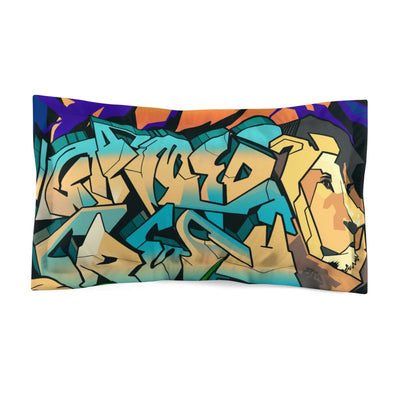 Gamer Fresh Graffiti NYC Lion Mural | Microfiber Dark Blue Pillow Sham