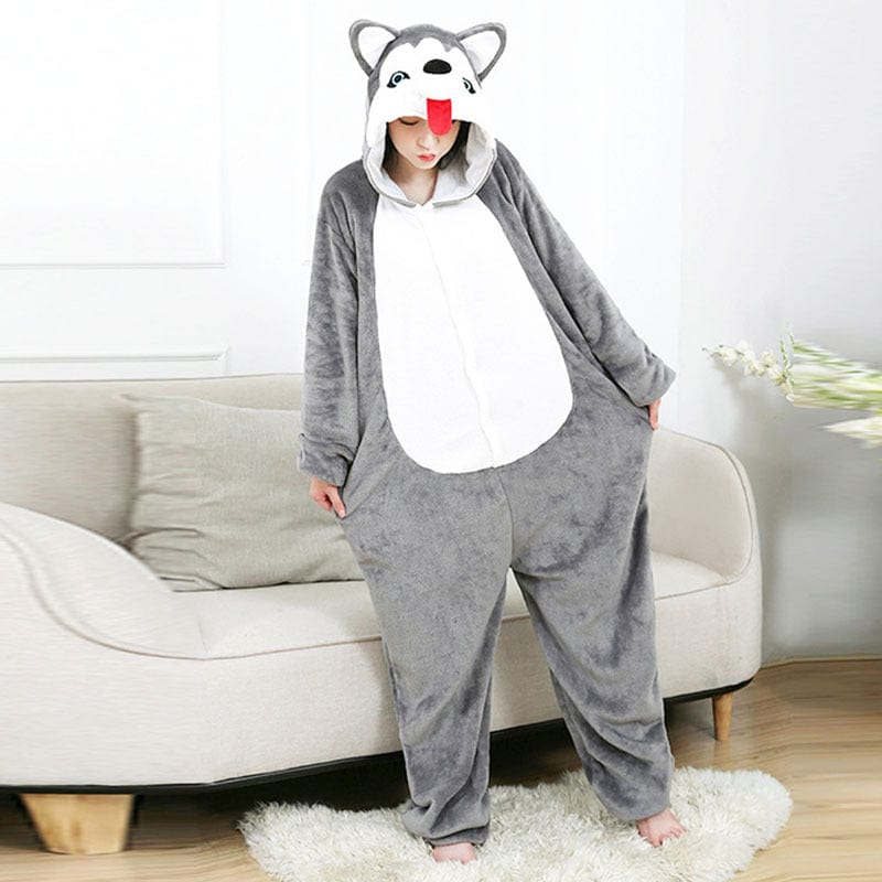 Big Husky Shibu One-Piece Pajamas for Men and Women