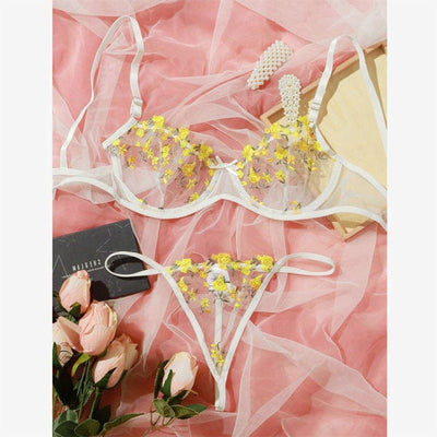 Ladies Floral Legend Embroidery Cosplay Lingerie Set