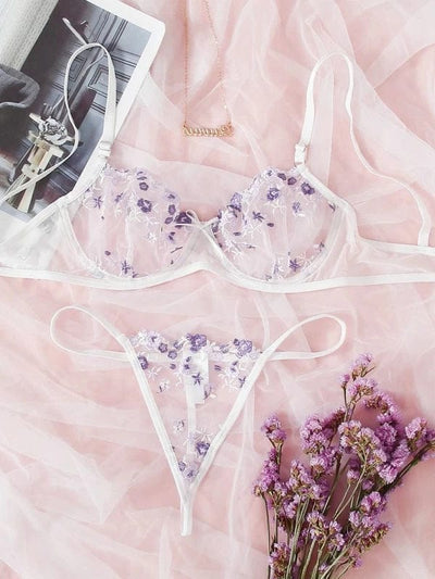 Ladies Floral Legend Embroidery Cosplay Lingerie Set