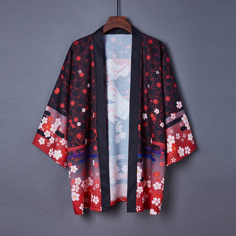 The "Rabbit Bullet Blades" Printed Kimono Cloak Robe