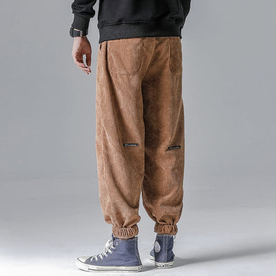 Men's Baggy Fleece Sweatpants with Bunched Leg Bottoms