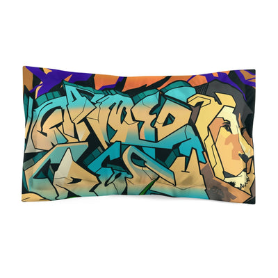 Gamer Fresh Graffiti NYC Lion Mural | Microfiber Light Brown Pillow Sham