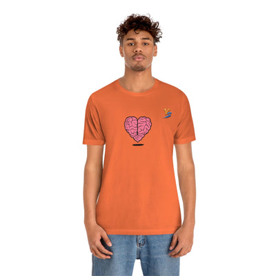 Heart vs Brain On The Back White Jersey Short Sleeve T-shirt