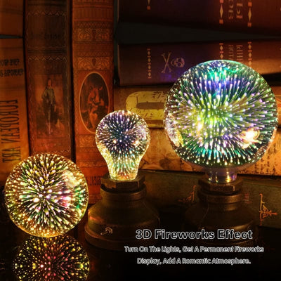 Christmas 3D Firework Decorative Light Bulbs