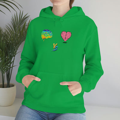 Gamer Fresh | Limited Edition Player Brain vs  Player Heart | Heavy Blend Unisex Hooded Sweatshirt