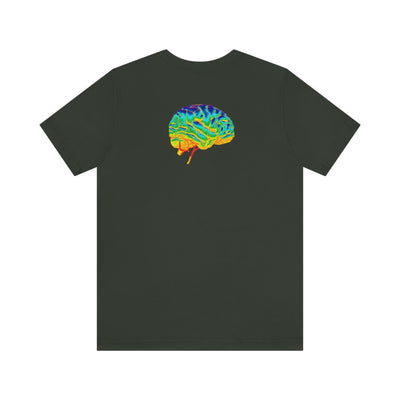 Heart vs Brain On The Back White Jersey Short Sleeve T-shirt