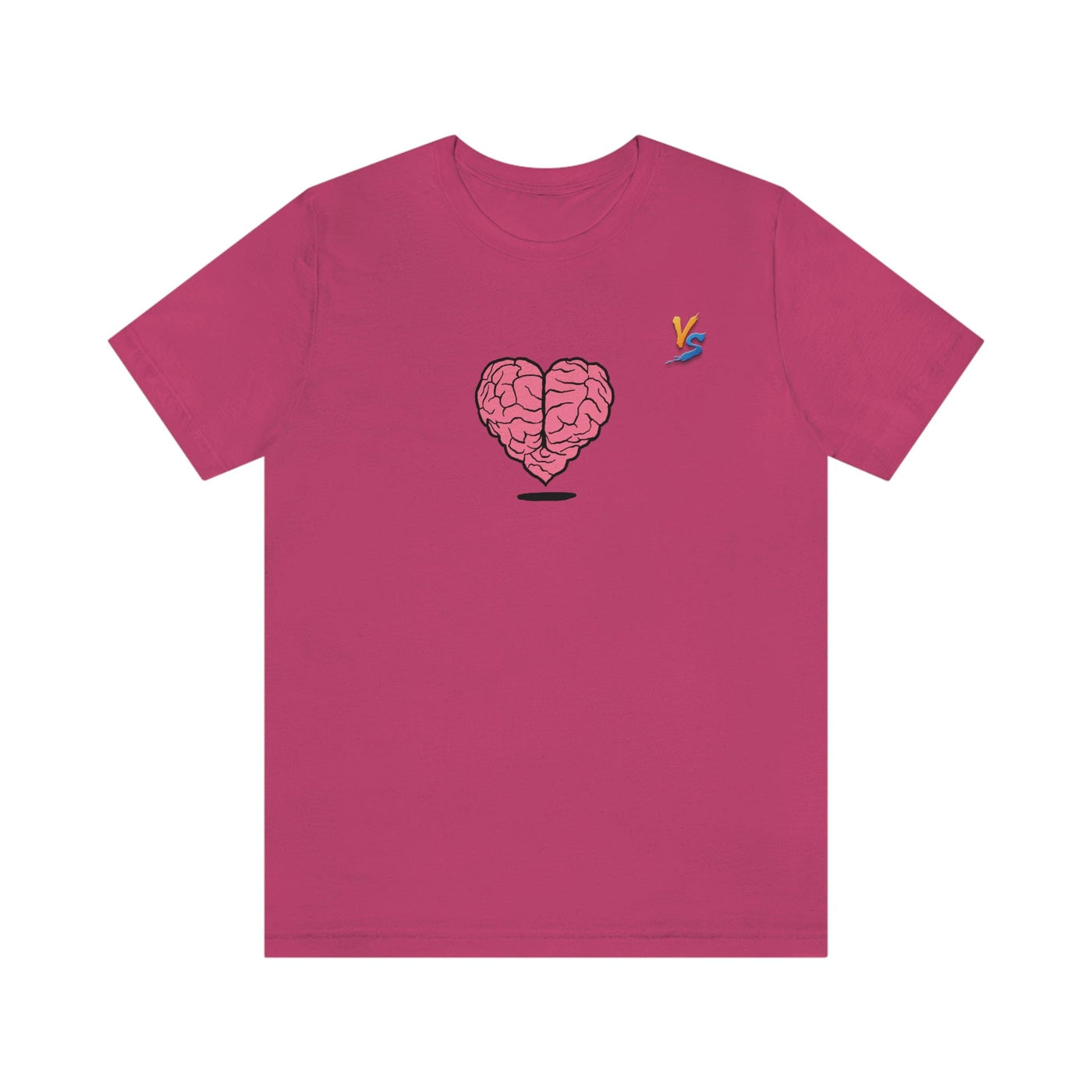Heart vs Brain On The Back White Jersey Short Sleeve T-shirt
