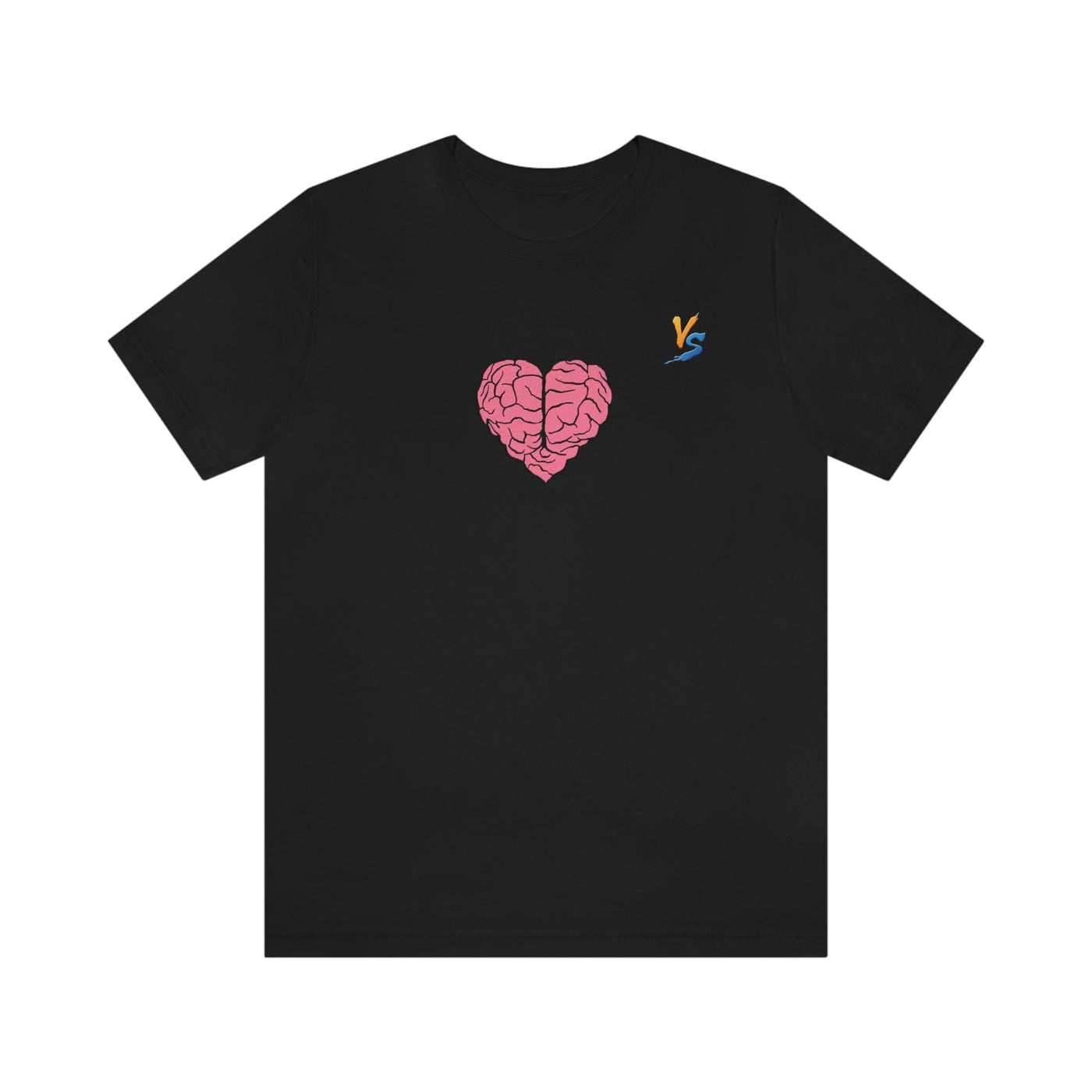 Heart vs Brain On The Back White Jersey Short Sleeve T-shirt