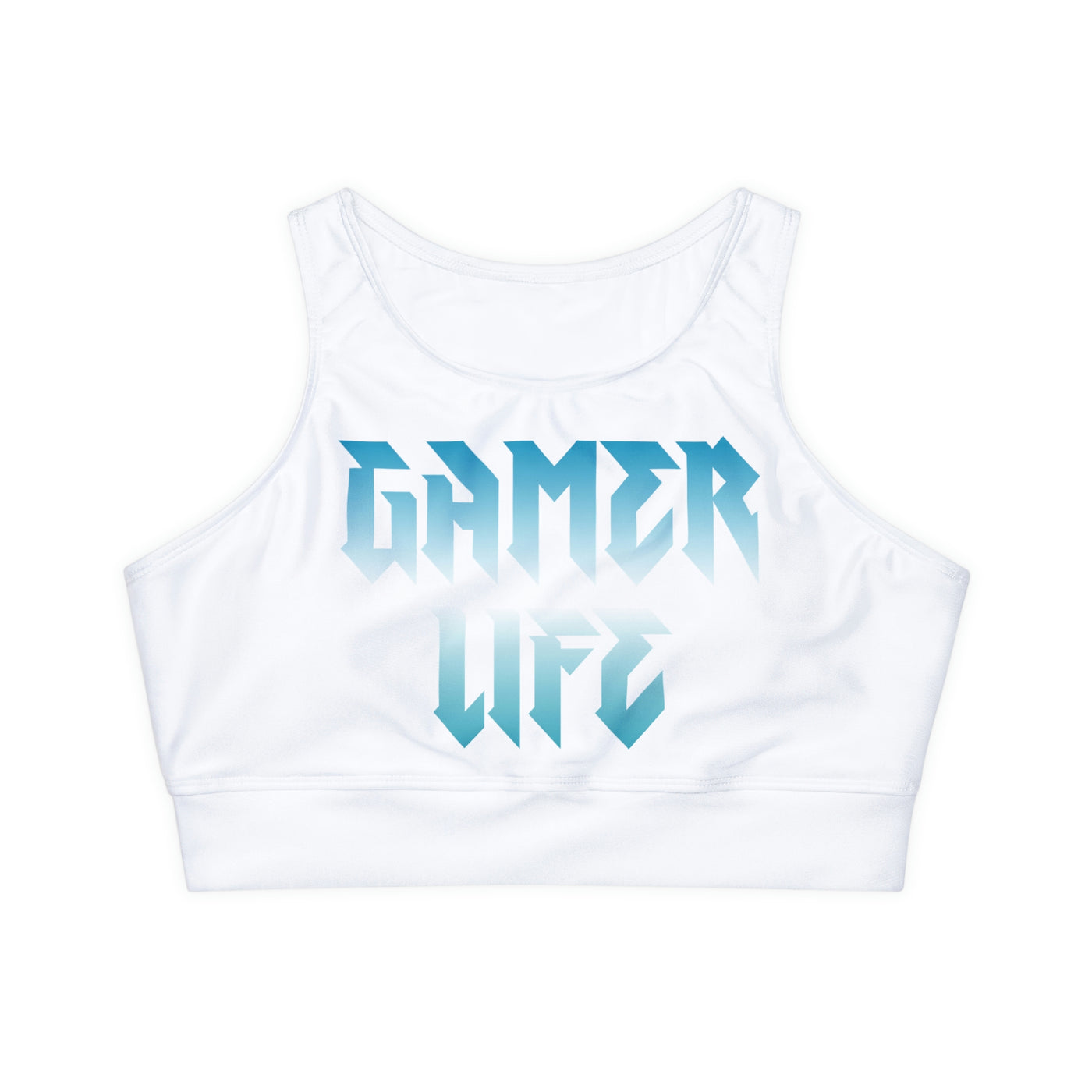 Gamer Fresh Limited Edition | Qahwah Pop | Fully Lined Padded Ladies White Sports Bra