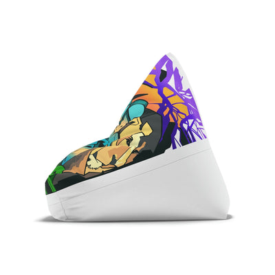 The Gamer Fresh Graffiti Streamer | All Art Lion NYC Mural | White Bean Bag Chair