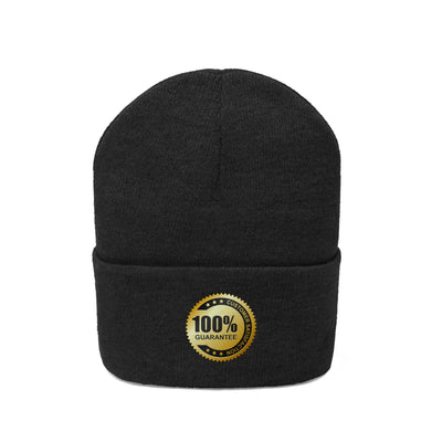 The Give 100% Satisfaction Black Knitted Beanie Hat