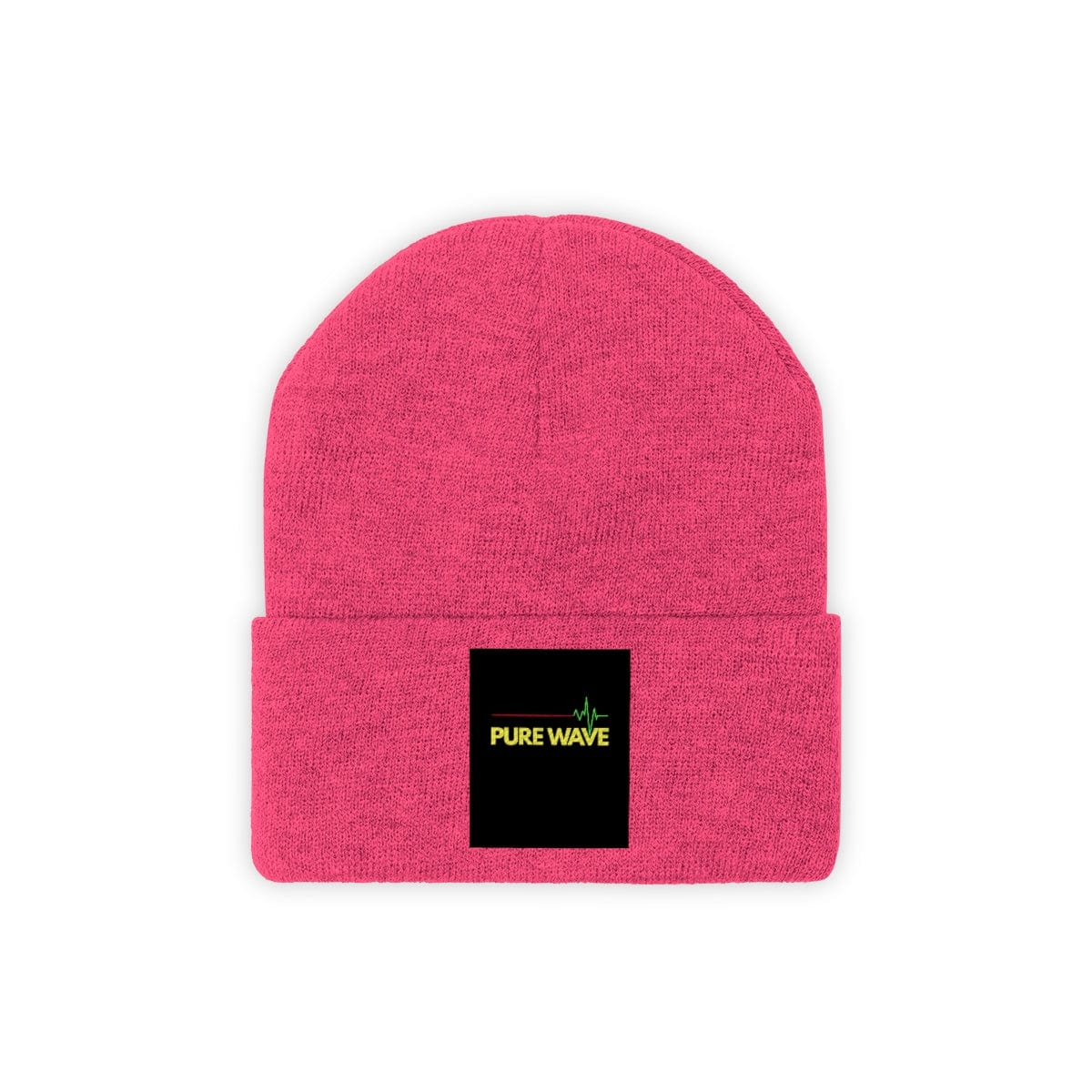 The Pure Heart Beat Wave Neon Pink Knitted Beanie Hat