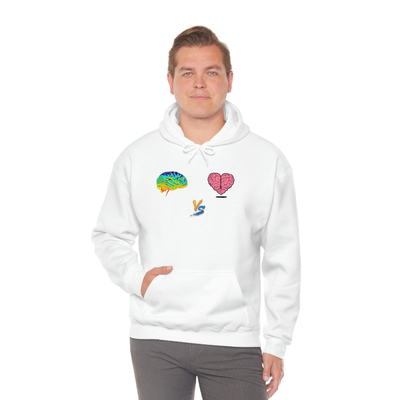 Gamer Fresh | Limited Edition Player Brain vs  Player Heart | Heavy Blend Unisex Hooded Sweatshirt