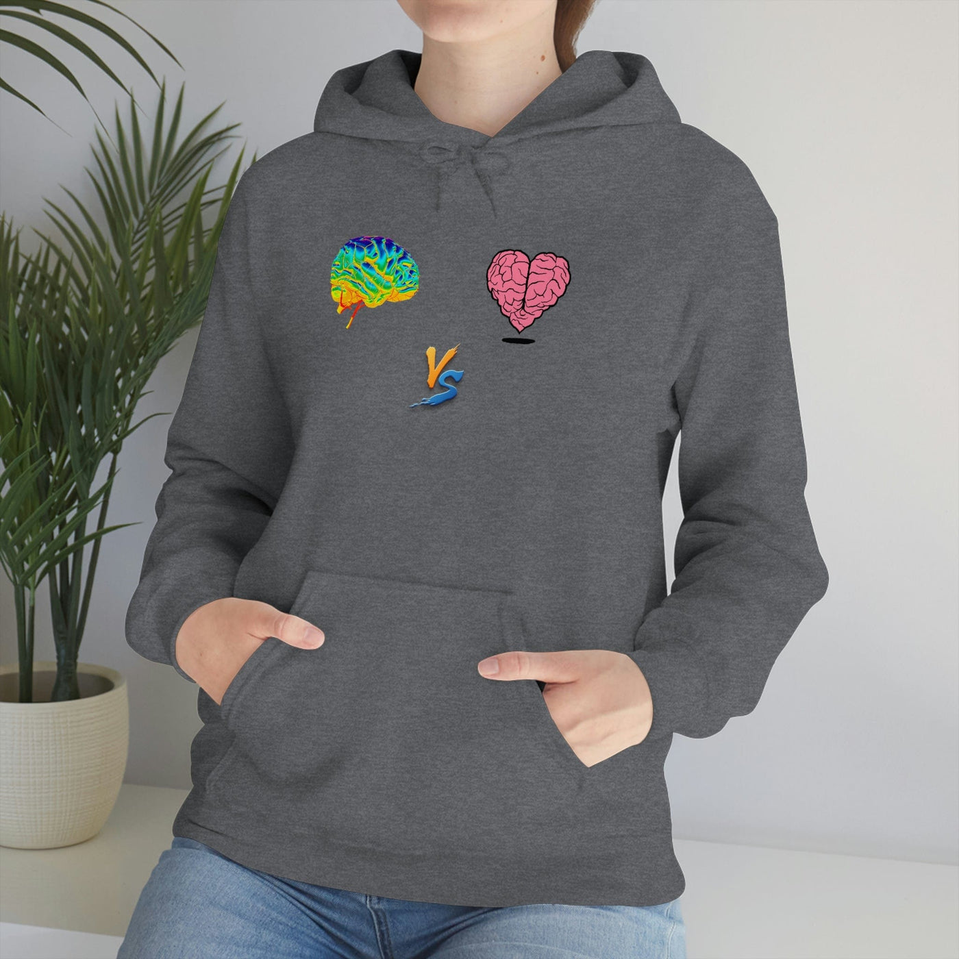 Gamer Fresh | Limited Edition Player Brain vs  Player Heart | Heavy Blend Unisex Hooded Sweatshirt