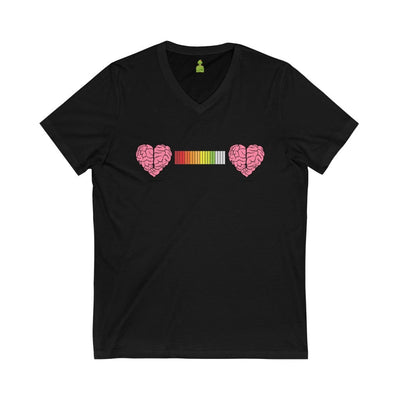 The Limited Edition Vision Slayer Heart to Heart Life Bar White Unisex Jersey Short Sleeve V-Neck T-Shirt