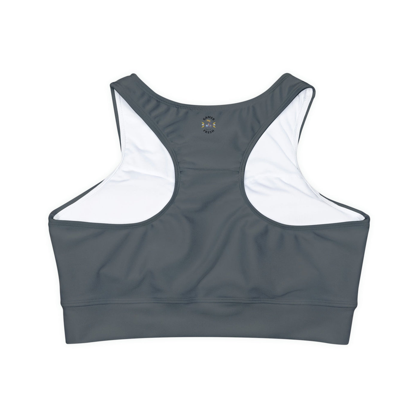 Gamer Fresh Limited Edition Gamer Life Fully Lined Padded Ladies Sports Bra | Dark Grey