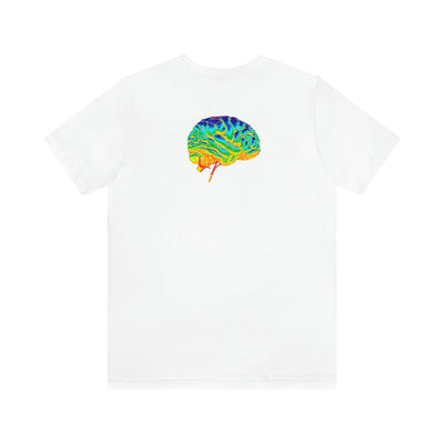 Heart vs Brain On The Back White Jersey Short Sleeve T-shirt