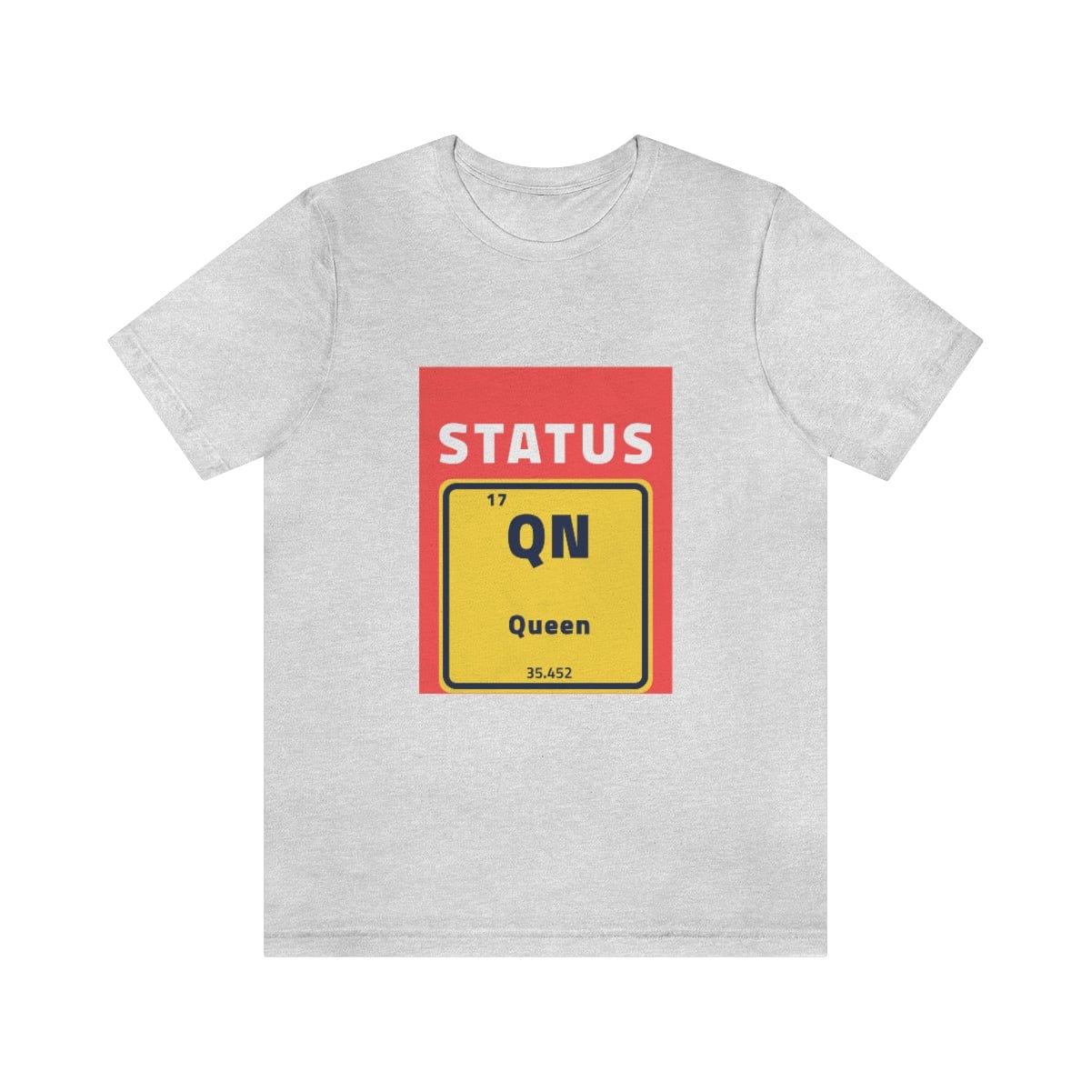 The Status Queen Womens Heather Aqua Short Sleeve T-Shirt